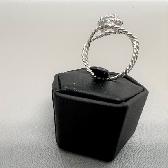 Absolute Size 10 Sterling Silver Cubic Zirconia 120-Facet Round Rope Ring NWT - Picture 7 of 10